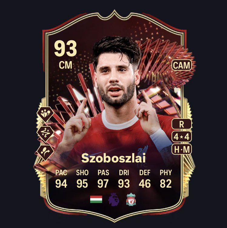 🔵 TOTS Live upgrades are here 

Szoboszlai after the red evolution upgrade 🤯
