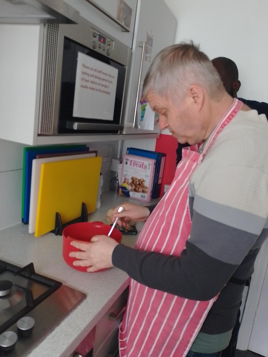 Neil was in the mood to bake a cake, so he took a trip to the supermarket to buy all the ingredients, before commencing the baking. The cake was so good we didn't even get chance to take a photo of the finished product 😆😋 #autism #inclusion #LifeSkills