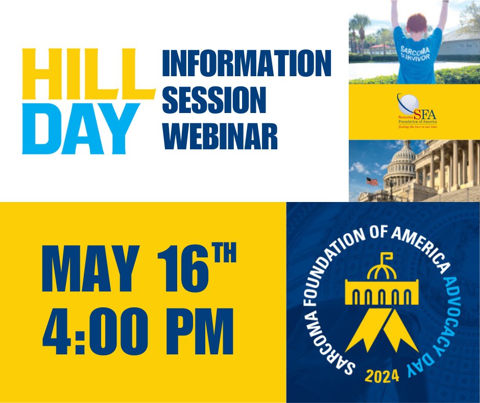 Interested in advocating for the sarcoma community at our Sarcoma Hill Day on July 18, 2024? Join our Information Session webinar on May 16! Learn about the event, the process for appointments, and how you can make a difference. No registration for Hill Day required to attend the…