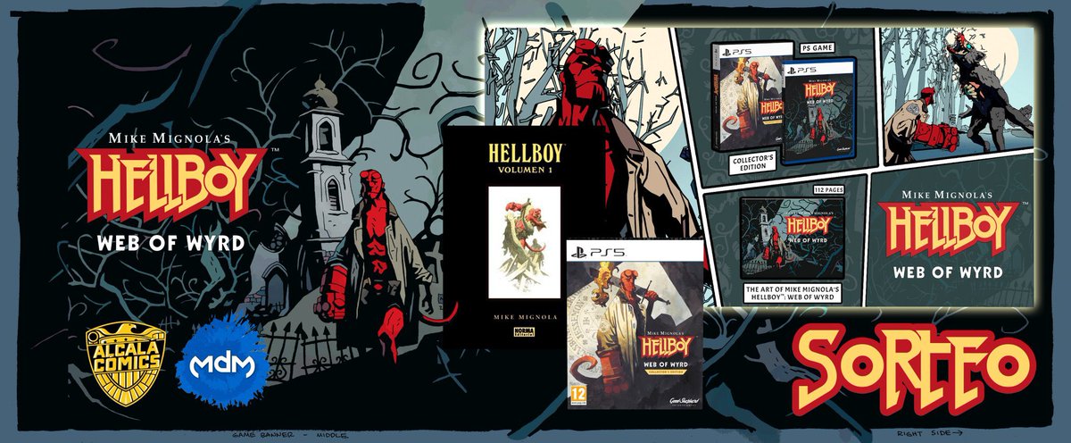 🔥 ¡SORTEAZO! 🔥

¡Llévate la Collector’s Edition para PS5 de Hellboy: Web of Wyrd, y el primer tomo de la edición integral del cómic de Hellboy!

Para participar:

- Hacer RT.
- Seguir a: <a href="/MeridiemGames/">Meridiem</a> y <a href="/alcalacomics/">Alcalá Cómics</a>.
- Mencionar a un amigo.

📅 Fin: 14/05/2024 - Residentes