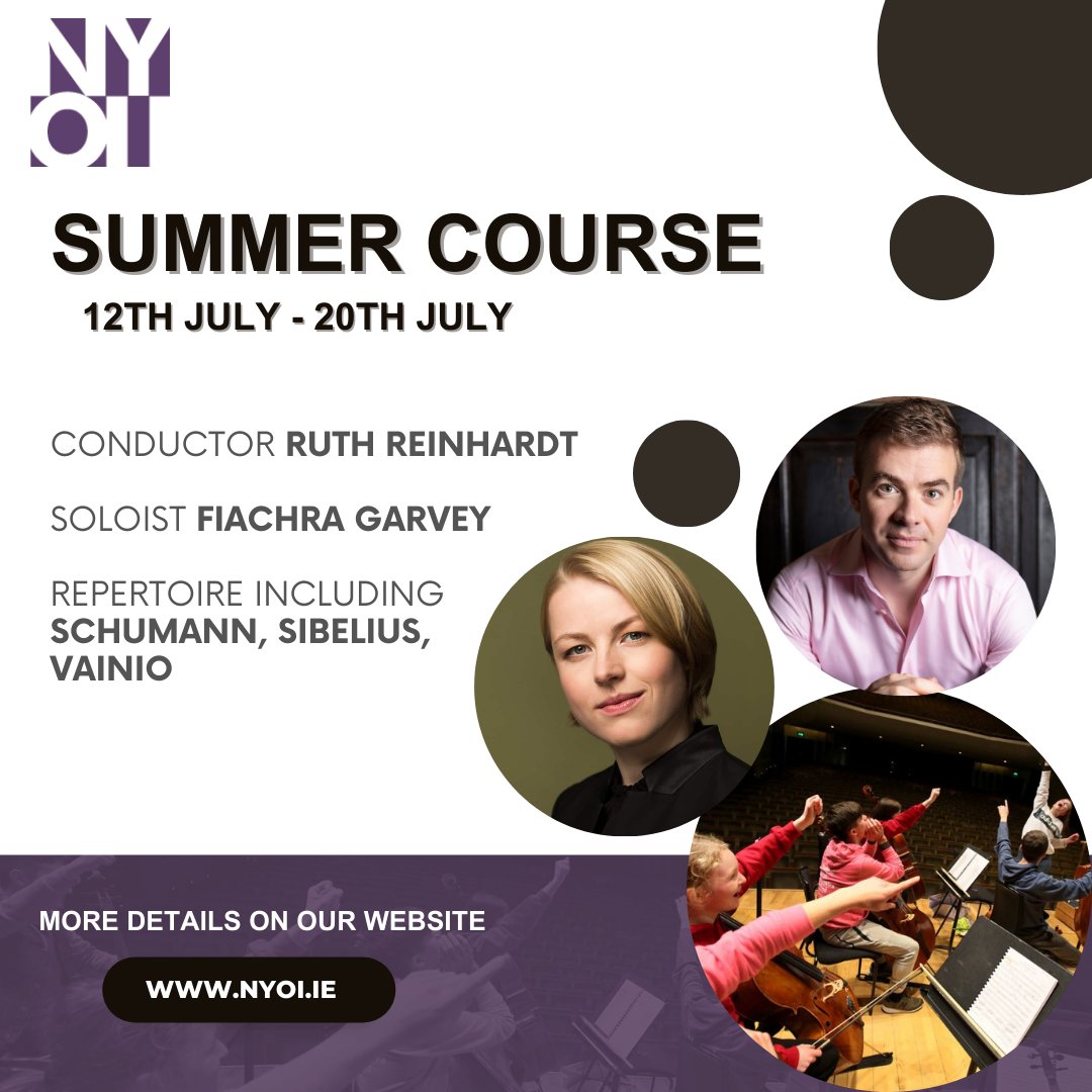 NYOI Summer Programme Announced📢This July, over 100 of our talented musicians will meet in Waterford for an intensive Summer Course &amp; Residency. Stay tuned for more updates on our distinguished guests and thrilling repertoire, including a national premier🎶
#NYOI #YouthOrchestra