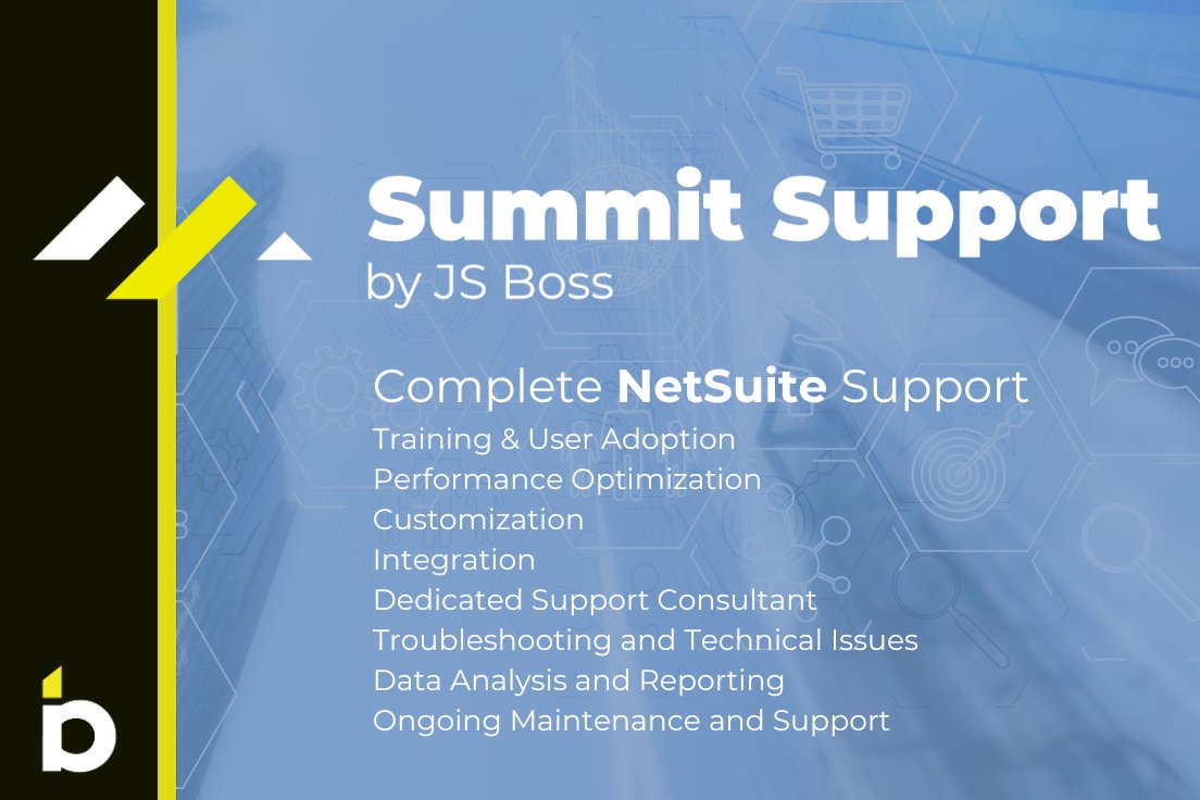 🌐 At JS Boss, we're dedicated to helping you navigate the complexities of NetSuite. 

📈 Setting up, optimizing, or troubleshooting, our team offers the expertise you need to enhance your operations.

🔗 info@jsbossinc.com
#NetSuite #BusinessSupport #TechSolutions