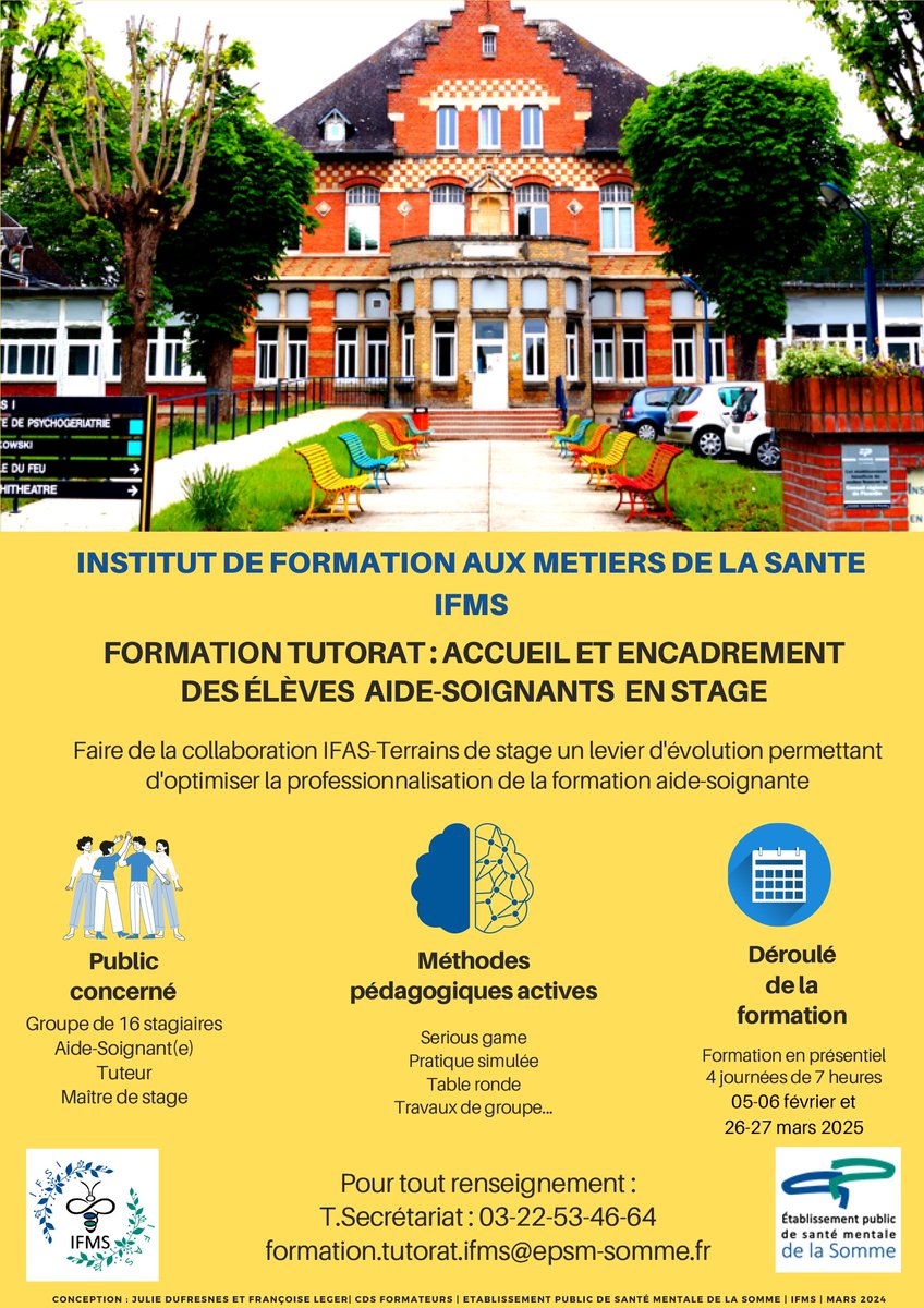 EPSMSomme's tweet image. Les inscriptions pour la session 2025 de ces deux formations sont accessibles à partir du site internet :
👉 ifms-epsm-somme.fr

Vous pouvez dès à présent télécharger le formulaire d’inscription est nous le renvoyer à l’adresse mail  :
📩formation.tutorat.ifms@epsm-somme.fr