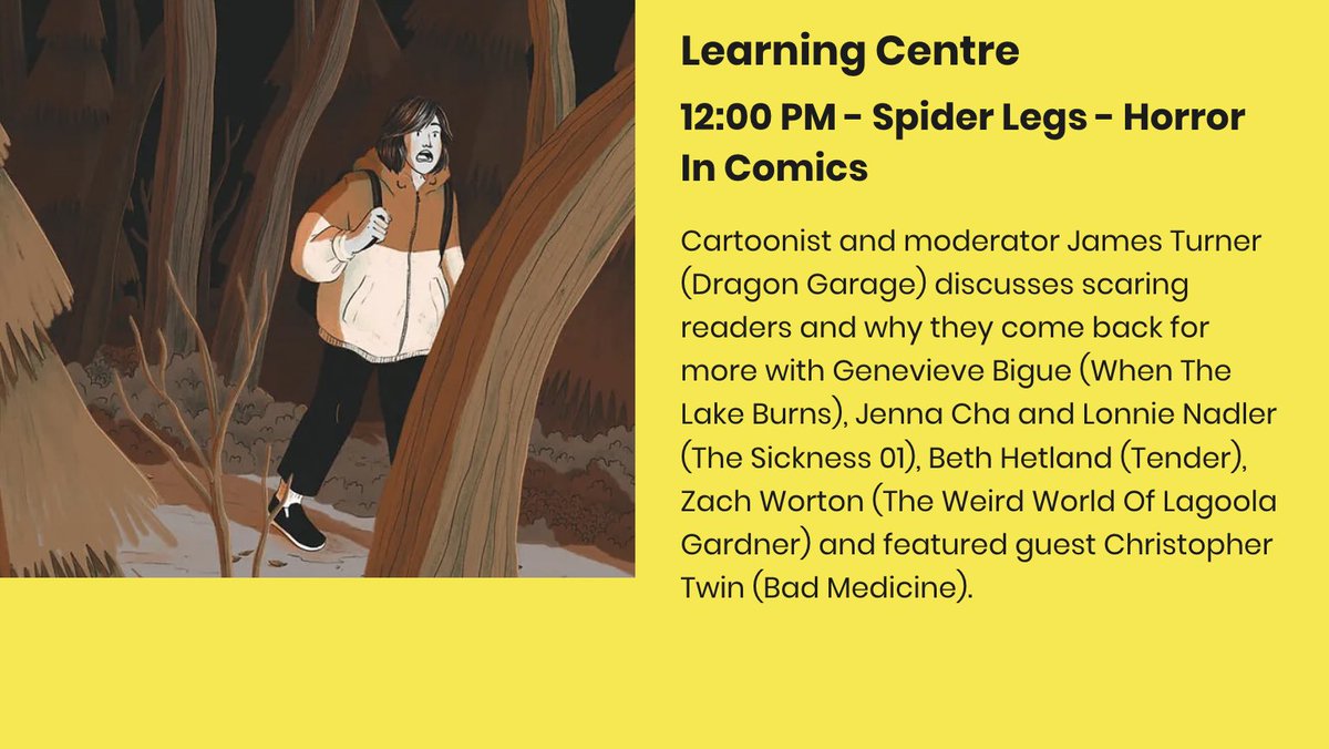 👁️TCAF 2024👁️ This weekend, if you somehow end up on Yonge St. in Toronto god help you, come say hi to me and @LonnieNadler at TCAF with @unciv! We will also be part of a panel of cartoonists where we will all gush about HORROR COMICS! 12pm in the Learning Center!!!!
