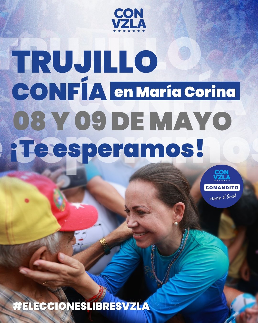 Comanditos Con Vzla on X: "Trujillo recibe a María Corina este 8 y 9 de  mayo... Es importante que: ✓ Moviliza a todos los que puedas. ✓ Lleva tu  cartel con el