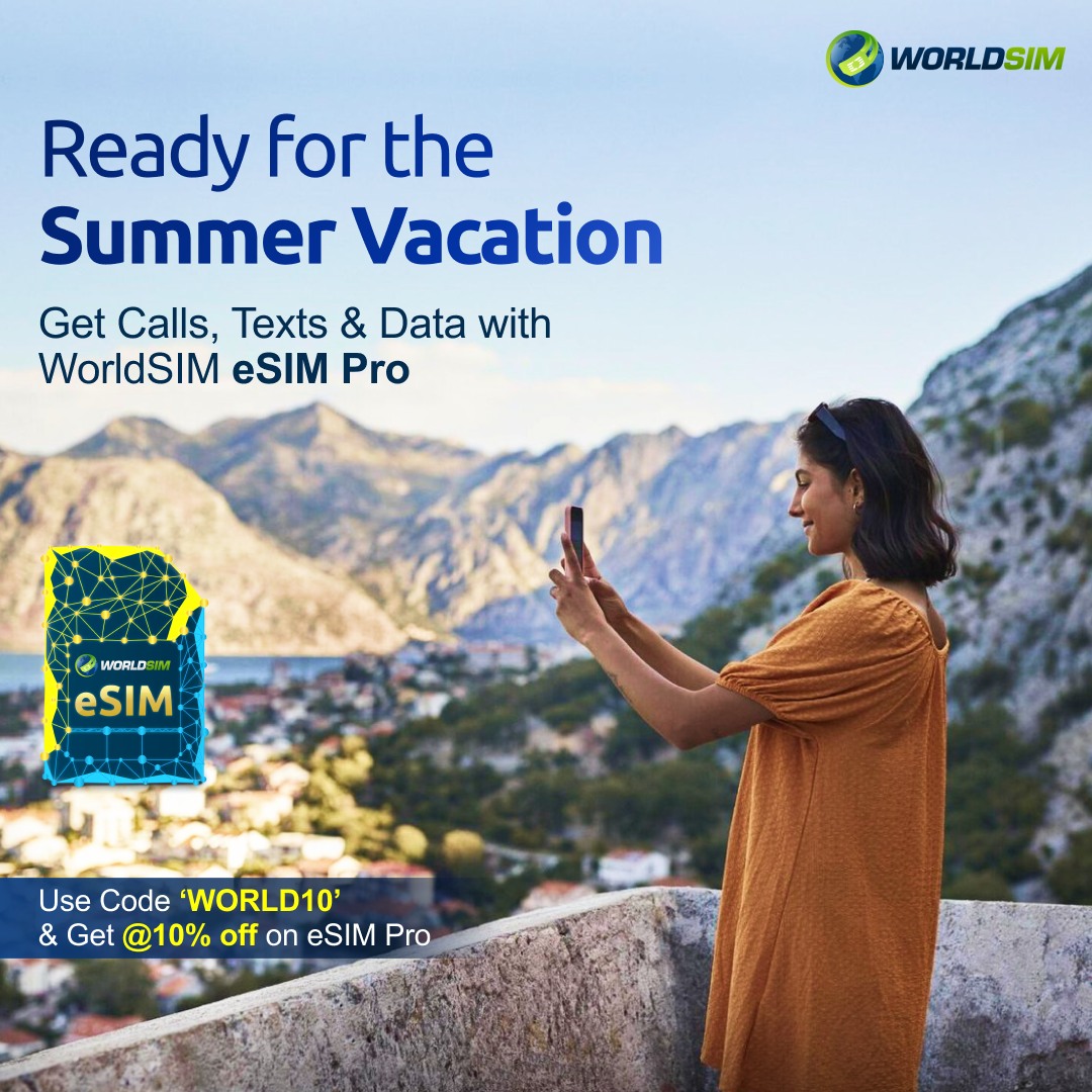Stay connected wherever your adventure takes you! With #WorldSIM eSIM Pro, you're only a click away from seamless communication. Use code 'WORLD10' to save 10% and make every trip as smooth as your last connection. Ready, set, roam! 📷

#TravelSmart #WorldSIM #eSIM #TravelTips