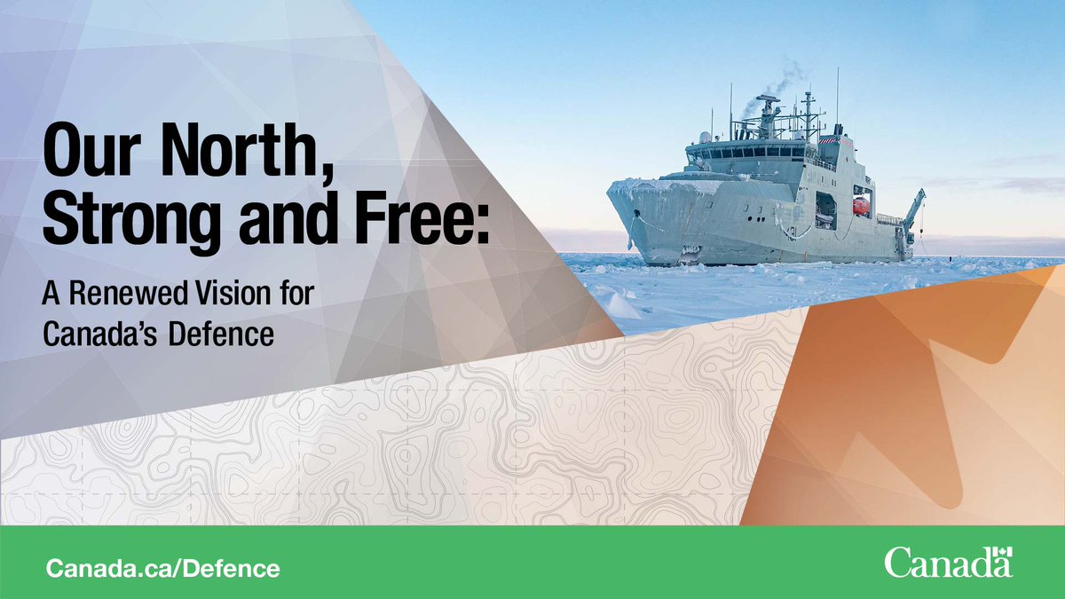 The CAF are committed to defending Canada and Canadians. Over the next 20 years, we’ll invest in: ➡ specialized maritime sensors ➡ a new satellite ground station in the Arctic ➡ Northern Operational Support Hubs 1/2