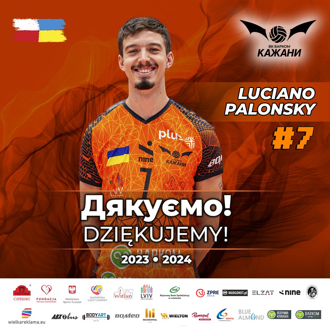 Luciano Palonski opuszcza Barkom-Każany

W naszym klubie argentyński zawodnik spędził jeden sezon i zagrał w 30 meczach @PlusLiga_ W tym czasie pięciokrotnie został wybrany MVP i zdobył dla drużyny 335 punktów. 

Dziękujemy za czas spędzony w naszym zespole.