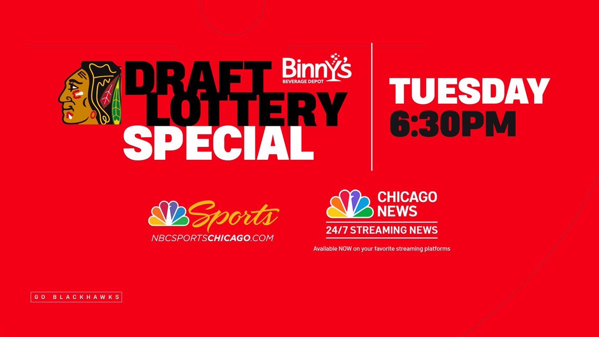 The 2024 NHL Draft lottery is tonight, and @BoyleNBCS and I will break down the results at 6:30 p.m. on @NBCSChicago digital platforms. #Blackhawks