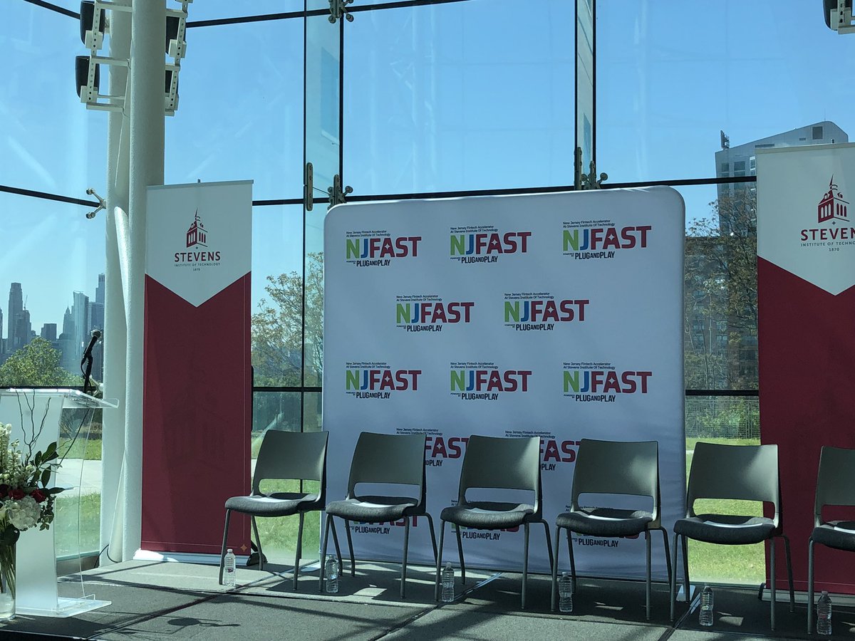 Greetings from @FollowStevens in @CityofHoboken as officials announce the launch of NJ FAST - a fintech accelerator hub - a collaboration between @PlugandPlayTC @NewJerseyEDA @GovMurphy @Prudential More to come @NJBIZ