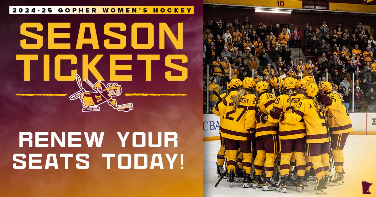 🚨 Season-Ticket Holders 🚨 The deadline to renew your season tickets for 2024-25 is this Thursday (May 9th). Renew: z.umn.edu/9j0c Fans looking to become new season ticket holders can do so now 🎟⤵️ Buy Season Tickets: z.umn.edu/9j0d