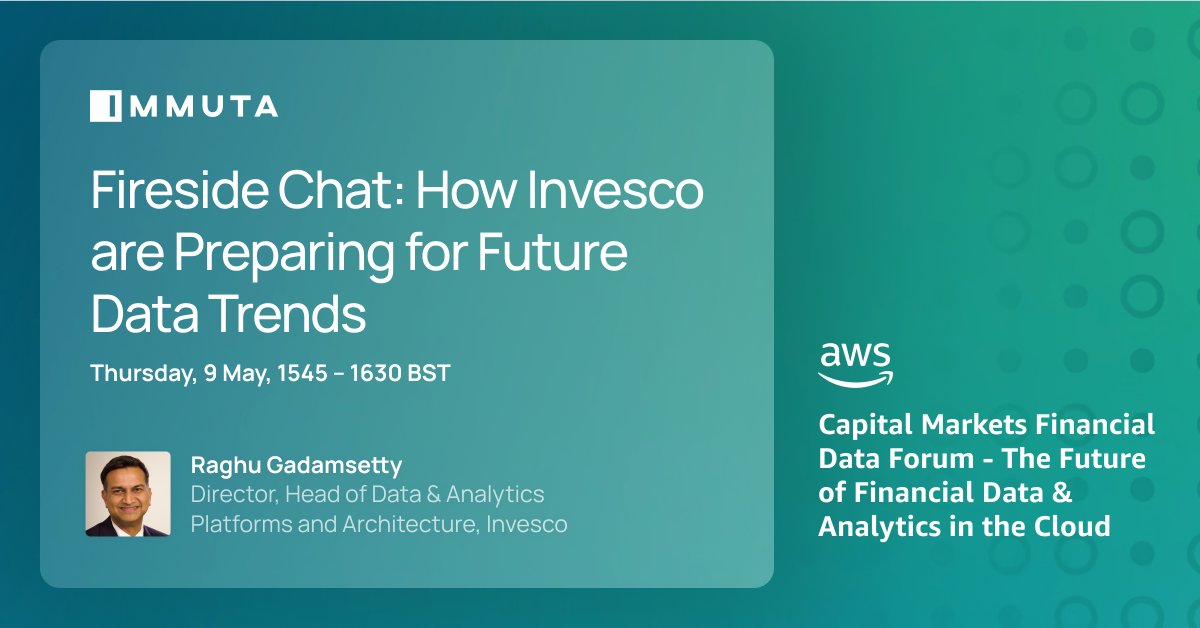 We're delighted to welcome our customer, Invesco to join us on stage at the AWS Capital Markets event in London on May 9th. We will be discussing how the Financial Industry is preparing for #GenAI and other data trends from #datasharing to #datamesh: ow.ly/v1q950RyzRF