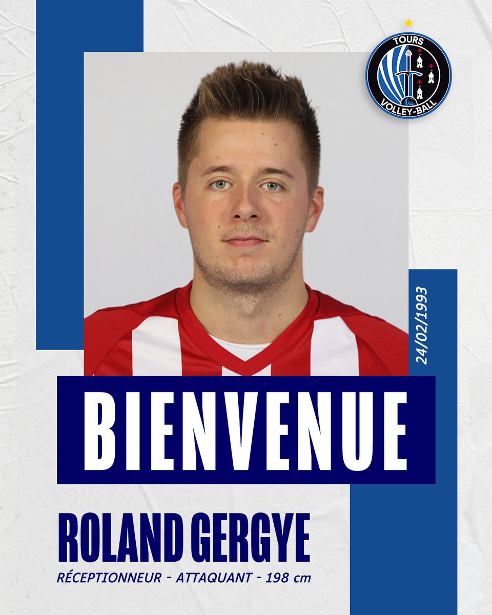 🔥Effectif 24/25 🔥 Roland Gergye, joueur hongrois, rejoint notre équipe en provenance du CS Municipal Arcada Galati, un club réputé en Roumanie. 💪 Pour la saison à venir, il occupera le poste de réceptionneur attaquant et portera les couleurs tourangelles.💪