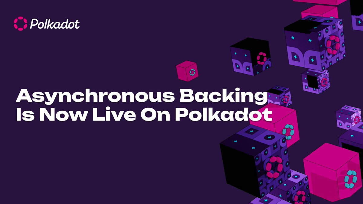 Asynchronous Backing—an optimized approach for how parachain blocks are validated by the Relay Chain—has been enabled on Polkadot. 🔹 Blocks are produced 2x faster 🔹 3-5x more extrinsic per block 🔹 6-10x boost in available blockspace 🔹 Higher utilization of parachain blocks