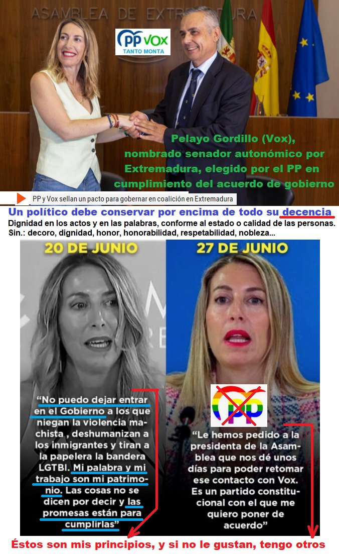 @annituti Este es el #NeoNaziVox de Extremadura al que el #PP le regaló el sillón en el Senado (el #PP ya tenía mayoría absoluta en la Cámara y metió a sus amigos de la ultraderecha) tras los vergonzosos pactos de Gobierno PPox. Un Gobierno de #FiloNeoNazisPP y #NeoNazisVox... tanto monta