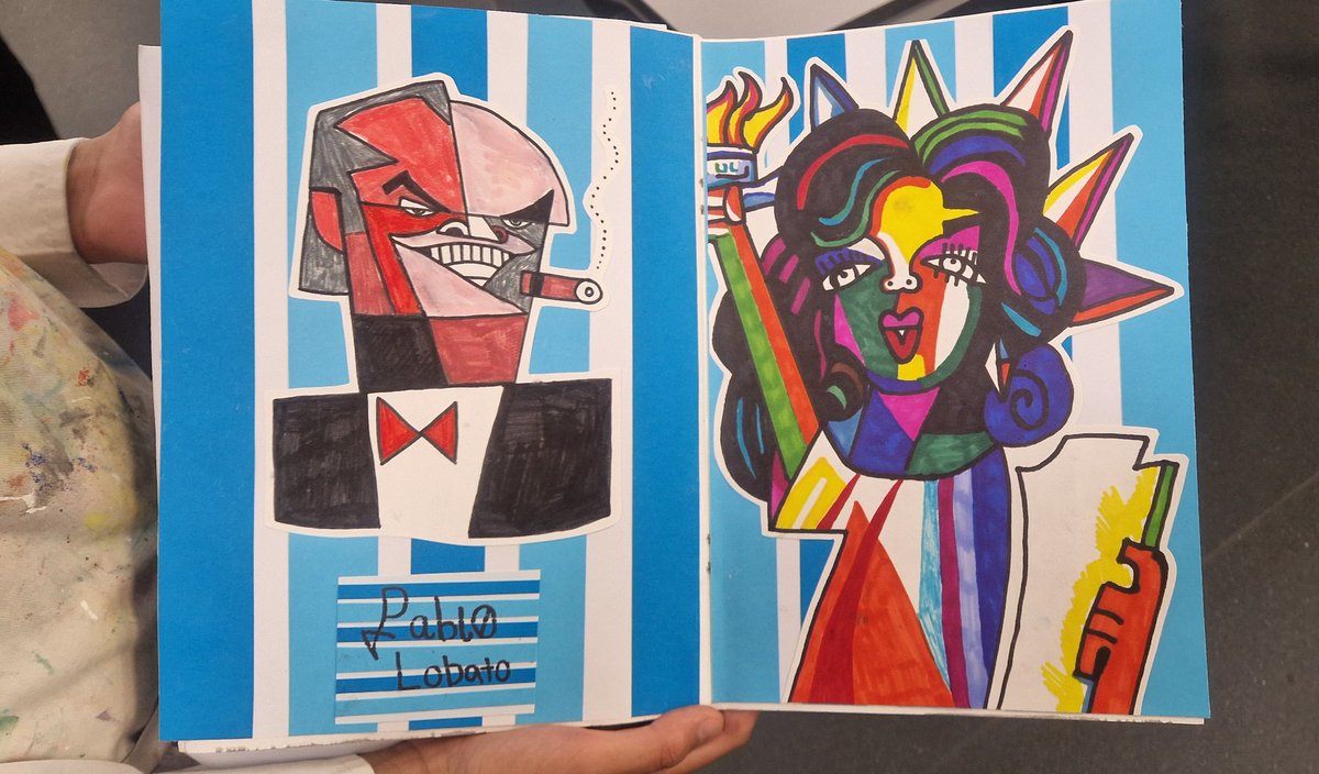 Some more fantastic artist pages on Pablo Lobato. Well done Esa & Ismail 👏 Can you guess the celebrities? 🤔 😊 @ChallneyBoys @PhotographyChSB @art_c19 @Mrs_Kovacs_Art @ChallneyDesign