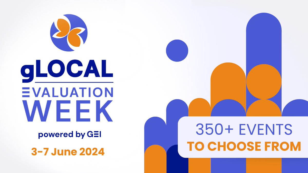 Exciting news! The #gLOCAL2024 agenda is now LIVE.🎉Explore over 350 events covering a rich variety of #evaluation topics. 

Join us for a week of M&amp;E knowledge sharing from June 3 to 7. Check out the gLOCAL 2024 agenda &amp; sign up for an event: glocalevalweek.org