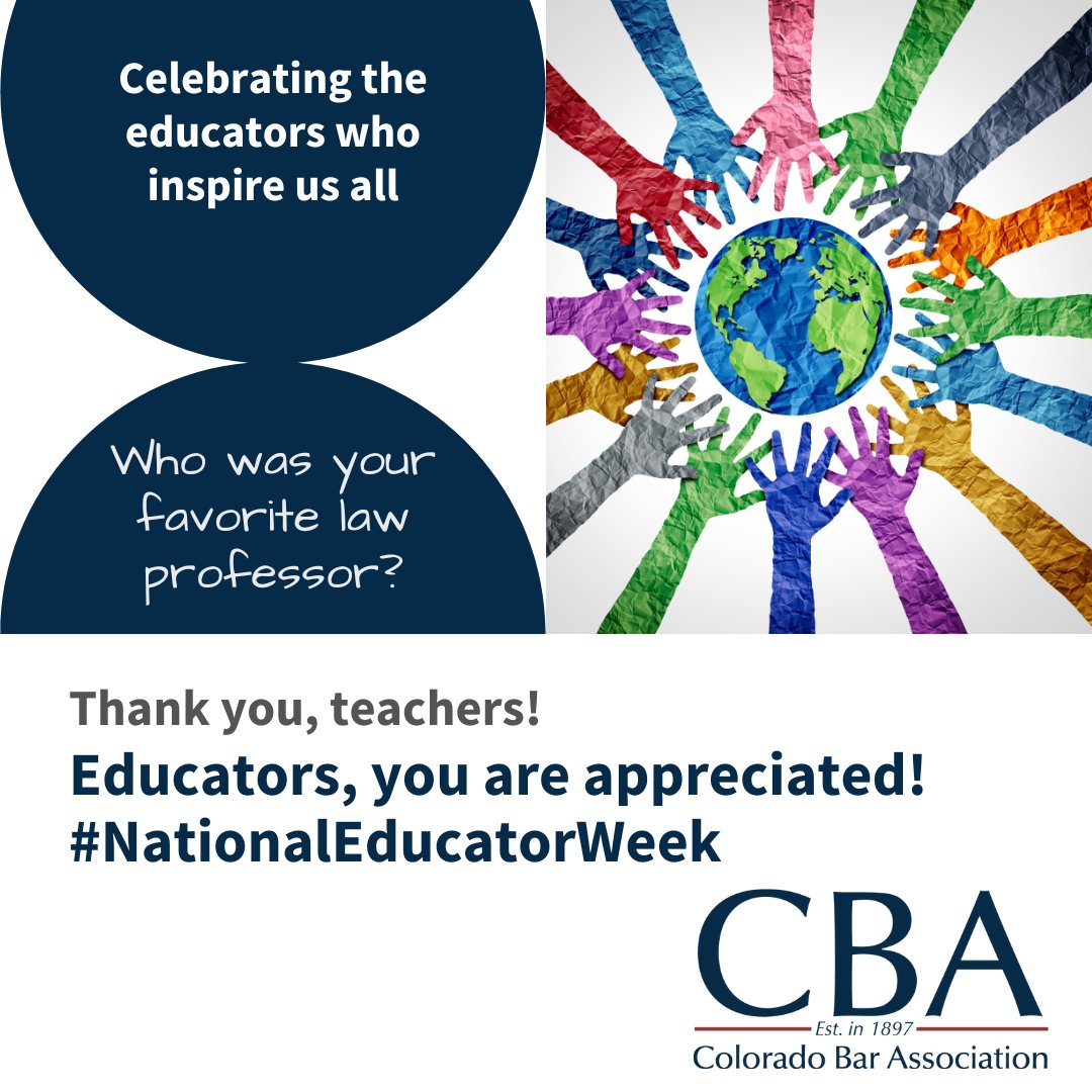 Here's to the educators, teachers and mentors that helped us grow, learn and believe in ourselves! The CBA wants to know who inspired you the most! Tell us in the comments below 👇
#NationalEducatorWeek #NationalTeacherWeek #ThankYou #Inspired #LegalCommunity