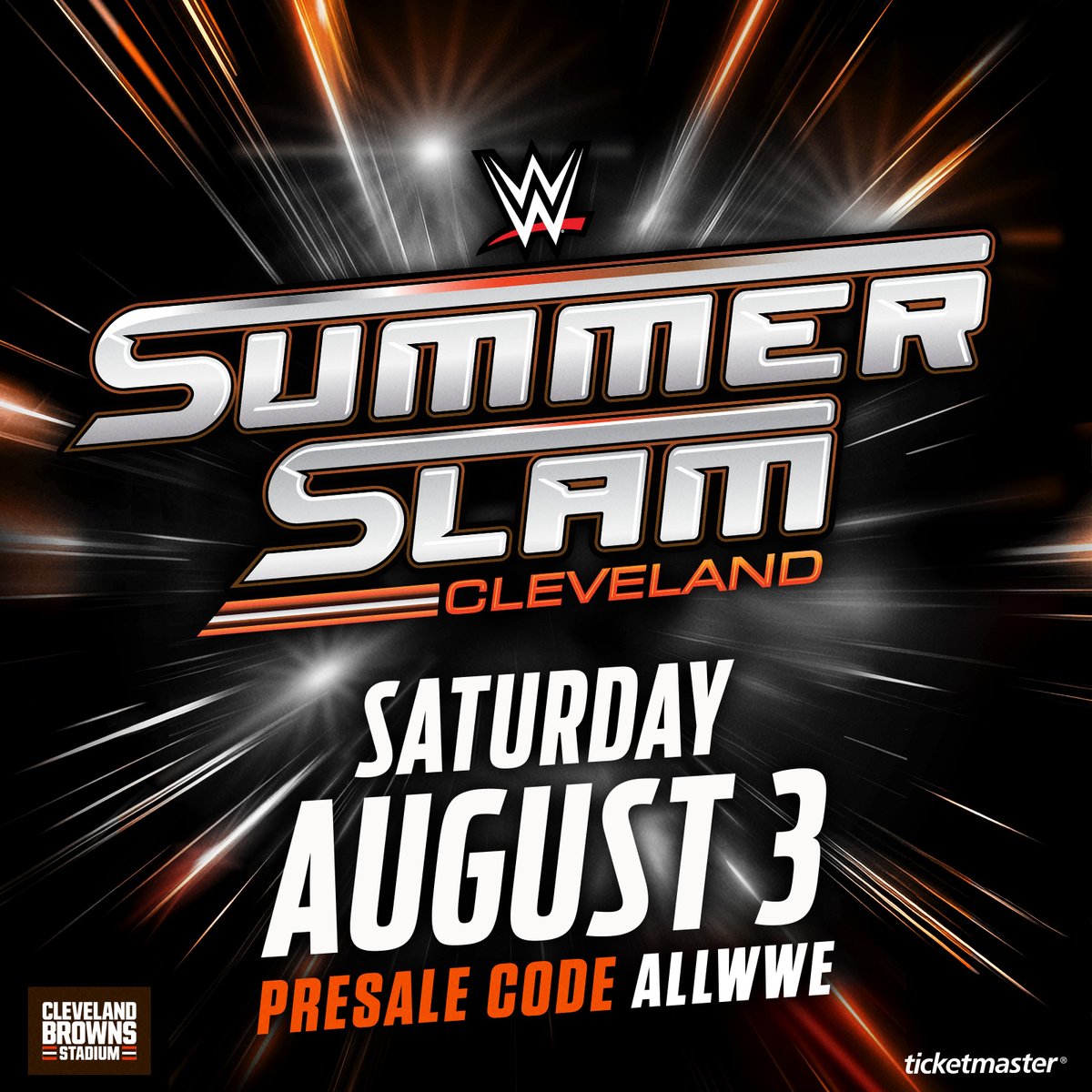 #SummerSlam tickets are on sale NOW with presale code: ALLWWE 🎟️: ms.spr.ly/6010YpMbO