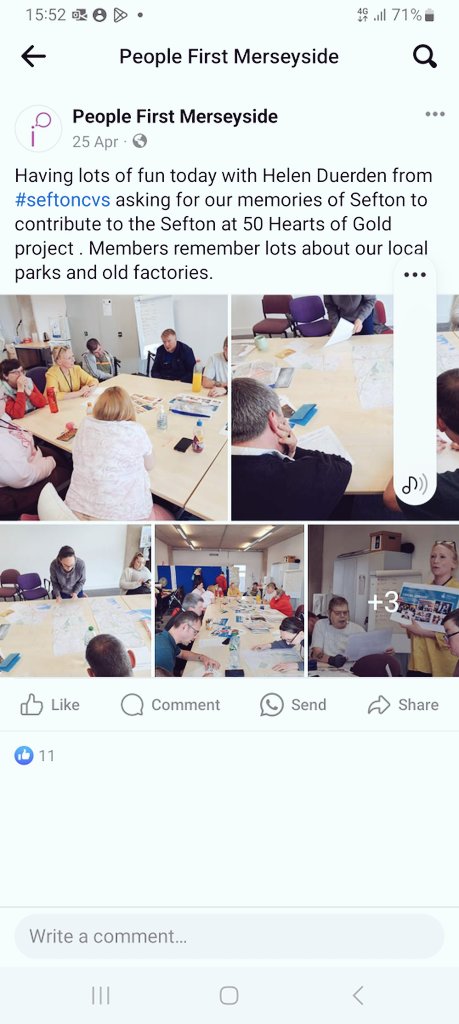 Fantastic @HeritageSCVS session at People First finding out about members' special people, places and events in South Sefton 💛⬇️👍@HeritageFundNOR #peoplefirst #selfadvocacy