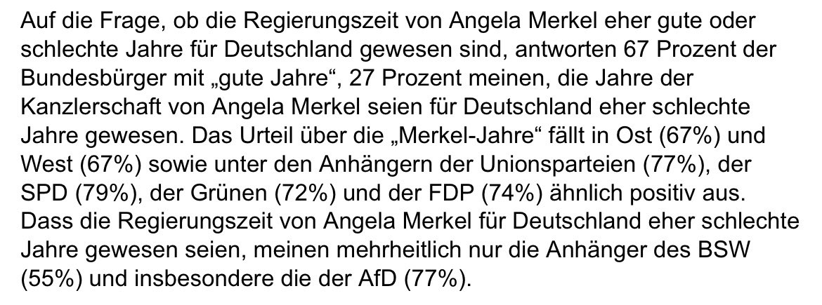 Ja, für viele waren die Merkel-Jahre gute Jahre. Für das Land waren es unter dem Strich fahrlässig verschwendete gute Jahre. (RTL Trendbarometer)