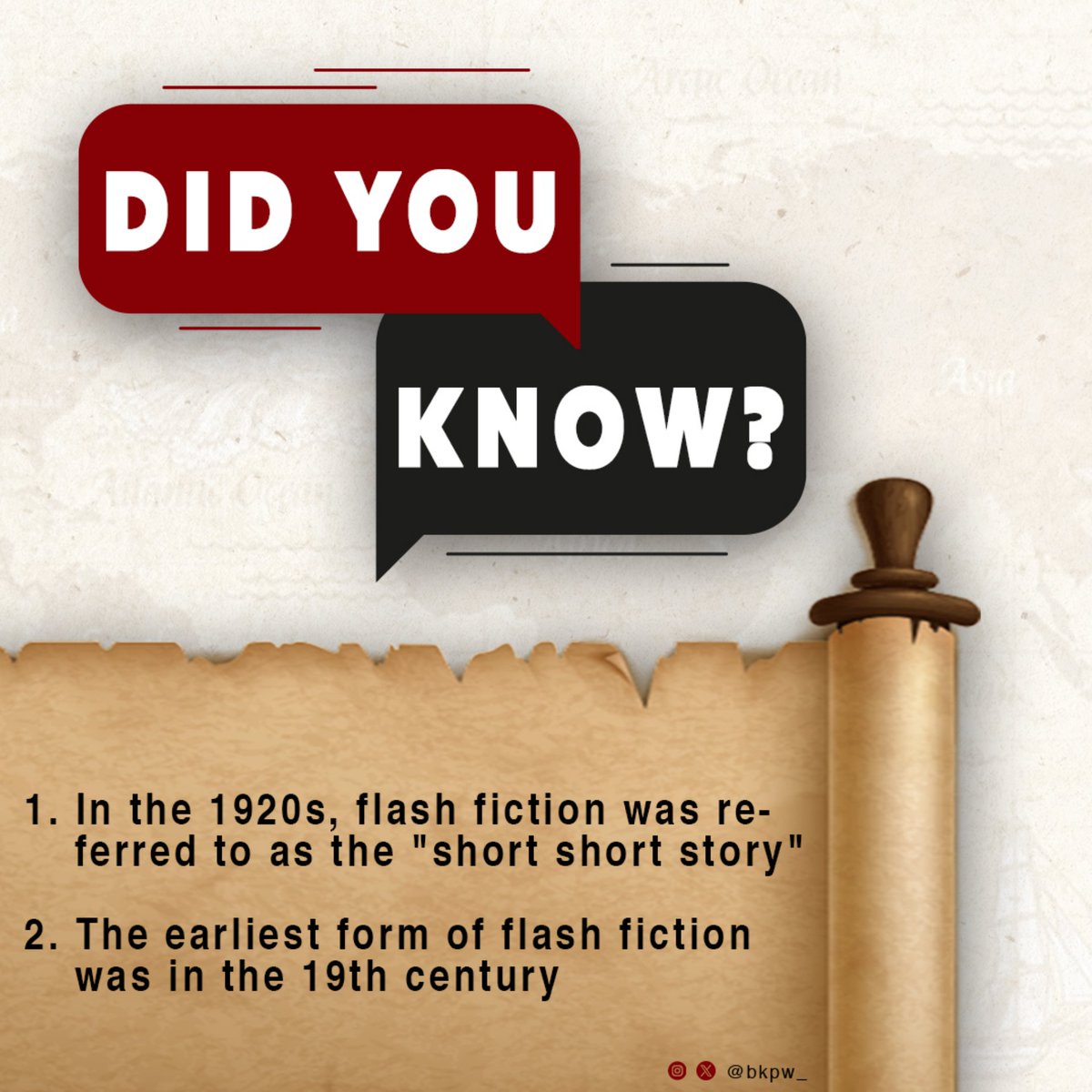 Flash Fiction Tuesday 

If flash fiction is a 'short short story,' it doesn't seem hard does it?
#DidYouKnow #flashfiction