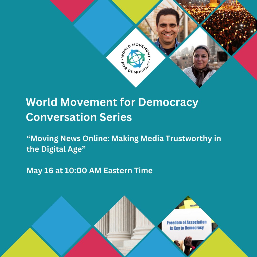 Join “Moving News Online: Making Media Trustworthy in the Digital Age” on May 16 at 10:00 AM Eastern Time. This @MoveDemocracy conversation will feature #HurfordYouth Fellows @isabellecelinee & @MagomaOumar. Register here➡️zoom.us/meeting/regist…