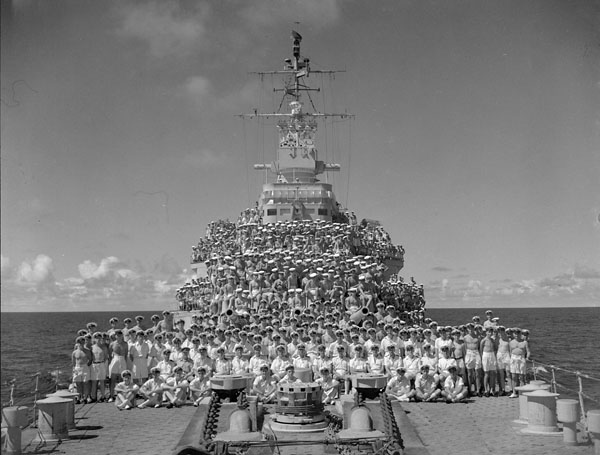 #OTD 1945, the majority of the crew of HMCS Uganda indicated in a poll that they did not intend to continue participating in operations against Japan after the Canadian government announced that only volunteers would be deployed in the Pacific. The ship had to return to Canada.