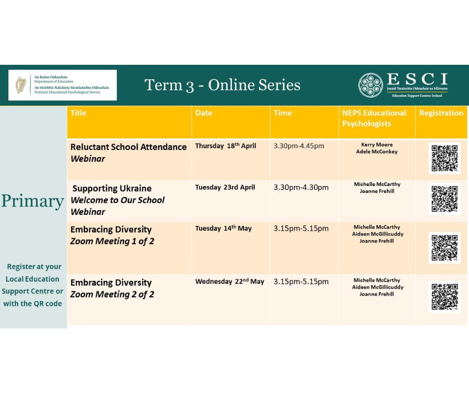 Upcoming events for Tues 14th May. Full details & booking through westcorkeducationcentre.ie/cpd-courses.ht… @ESCItweets @DalyDympna