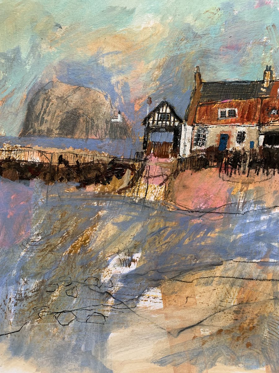 West Beach, North Berwick (one of five new East Lothian inspired paintings added to my website shop) #mixedmedia