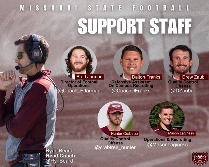 Follow the Bears Staff 🐻🏈
Stay up to date on team info and important upcoming events. 
Go Bears!!
#OutHitOutHustle