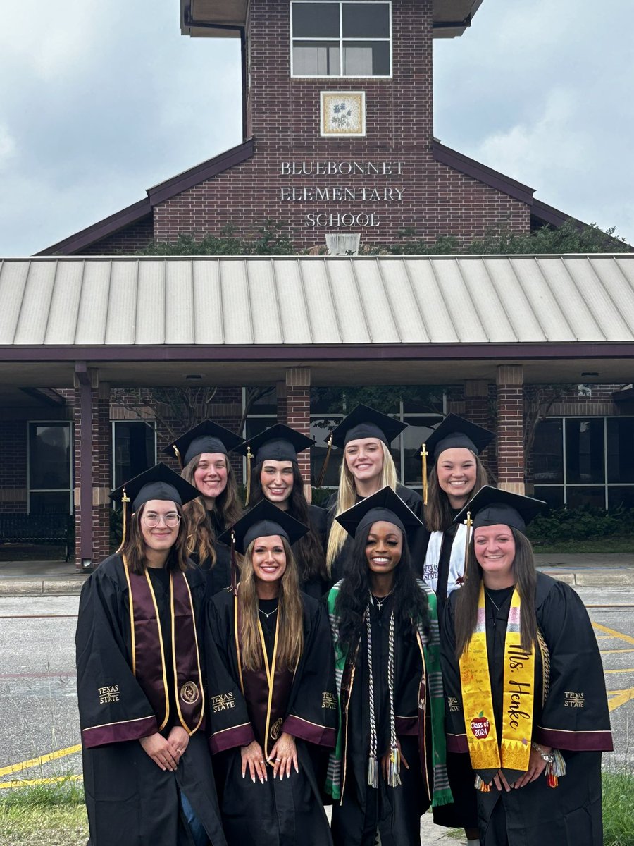 BluebonnetLions's tweet photo. Celebration time for this crew of hard working resident teachers! Ms. Murray, Ms. Williams, Ms. Till, Ms. Roberts, Ms. Woods, Ms. Loehr, Ms. Winn, and Ms. Henke we are so proud of you and can’t wait to see what you do next! #ExpeditionExceLLence @LockhartISD @TXSTCOE https://t.co/PIFZvaEMsg