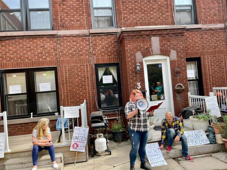 Great news from 7 Grosvenor Ave S! 2 tenants had their N13 renoviction cases withdrawn at the LTB yesterday! 2 more tenants await their hearing and we are hopeful for a similar outcome. ACORN members at the building have been fighting to keep their homes since 2022. #HamOnt