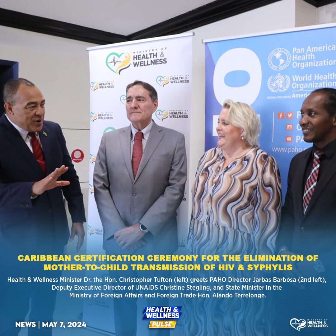 Today marks a significant achievement for the Caribbean in the fight against HIV. Jamaica, Belize, and St. Vincent & the Grenadines join eight other countries certified by WHO for eliminating mother-to-child transmission of HIV and syphilis.