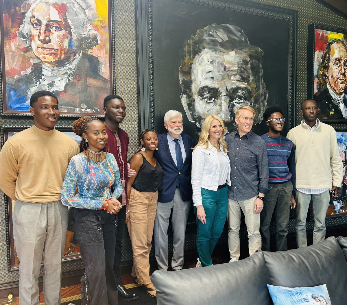 Senators @SenChrisDodd (D) and @JamesLankford (R) with my students from the African Leadership University. The Senate leaders of financial services reform and immigration reform surrounded by students who are just asking for government reform. 🇺🇸🇷🇼