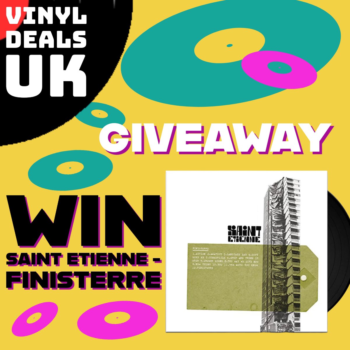 Time to welcome newcomers and thanks to longtimers… with a brand new giveaway. You can win a brand new sealed copy of the vinyl of #SaintEtienne’s Finisterre (2017 pressing). To be in with chance, follow the below rules. The winner will be picked at noon on Monday 27th May.…