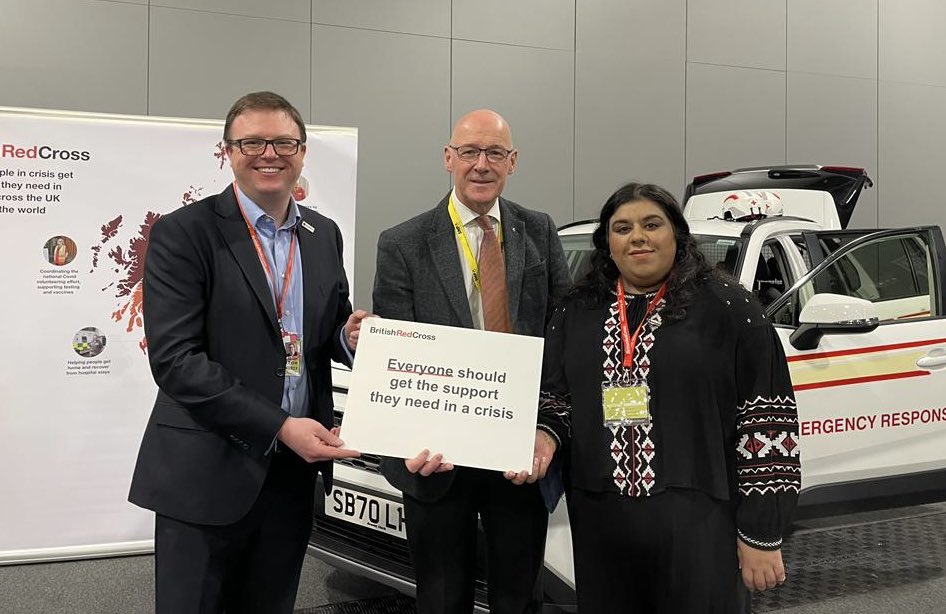 On behalf of @RedCrossScot congratulations @JohnSwinney on being elected @scotgov First Minister. I look forward to collaborating with you and your Government so we can continue providing support to people at times of crisis. #Health #Care #Resilience #Refugees #HumanitarianAid