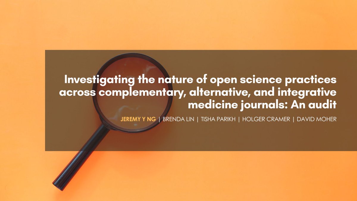 🎉 #INCAM's @YJeremyNg is shedding light on Open Science Practices in CAIM journals. Study unveils opportunities to enhance transparency and reproducibility in this evolving field. doi.org/mvhk Kudos on pioneering strides! #OpenScience #CAIMResearch @PLOSONE