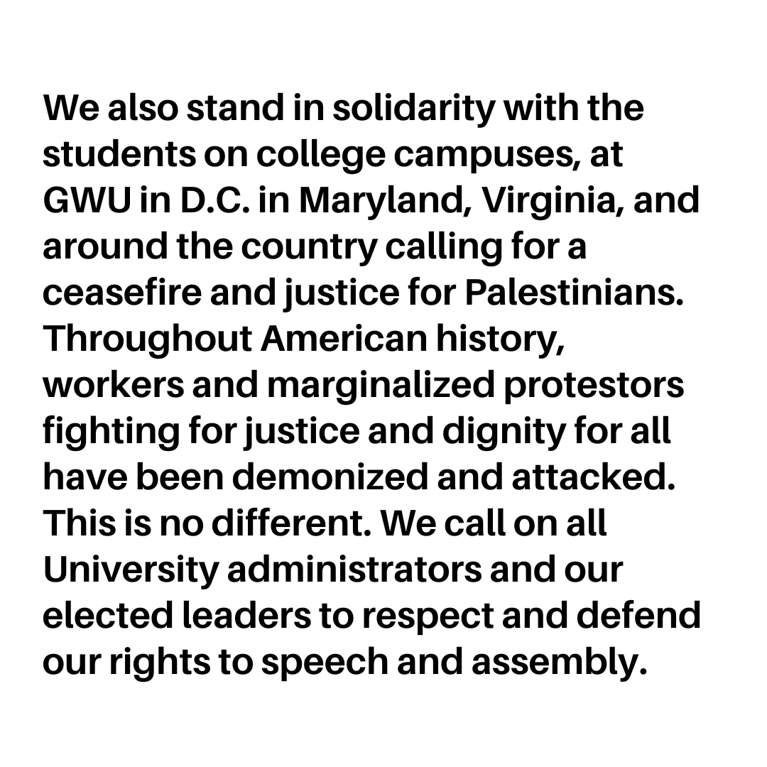 UNITE HERE Local 25 has joined the call for voters to write in “uncommitted” for President in Maryland and Washington, D.C in their upcoming primaries. We also stand in solidarity with the student protestors calling for a ceasefire and justice for Palestine. Our full statement: