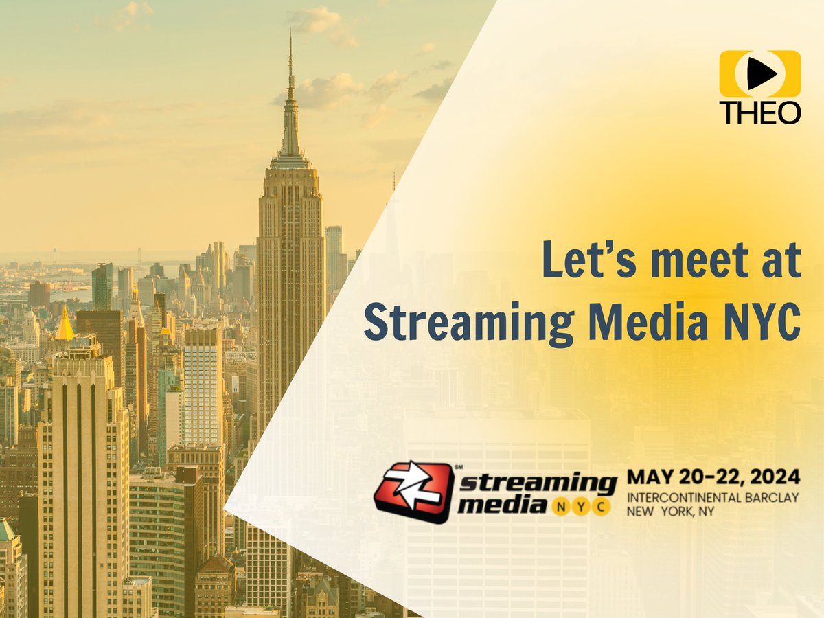 🤝 Let’s connect at Streaming Media NYC!
Interested in discussing the latest trends and innovations in video playback or real-time streaming at scale? 
Be sure to schedule some time to connect with our video experts. Book your meeting here: theoplayer.com/event/streamin…
See you there!