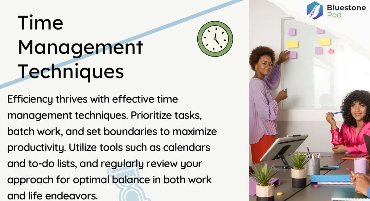 BluestonePod's tweet photo. In May, leverage time management techniques, audit your time. Time is your ally if used effectively. And can become your undoing if mismanaged. https://t.co/FK2H1SD0t0