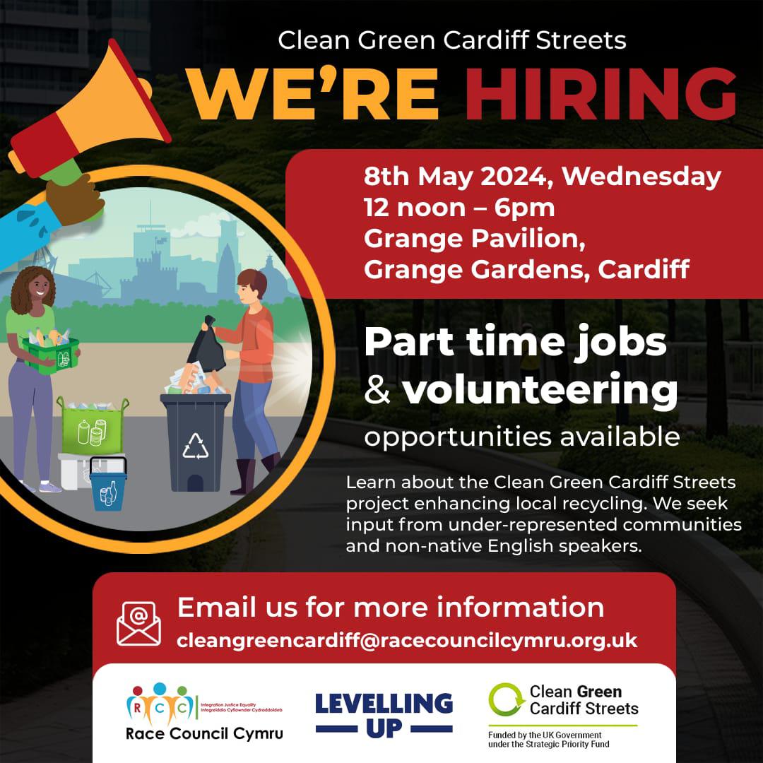 Clean Green Cardiff Streets Project Launch Don't miss this opportunity to be part of something meaningful. Come along and share with friends and family on Wednesday 8th May and let's work together to create cleaner, greener streets for Cardiff! @Keep_Wales_Tidy ♻️ #greenspace
