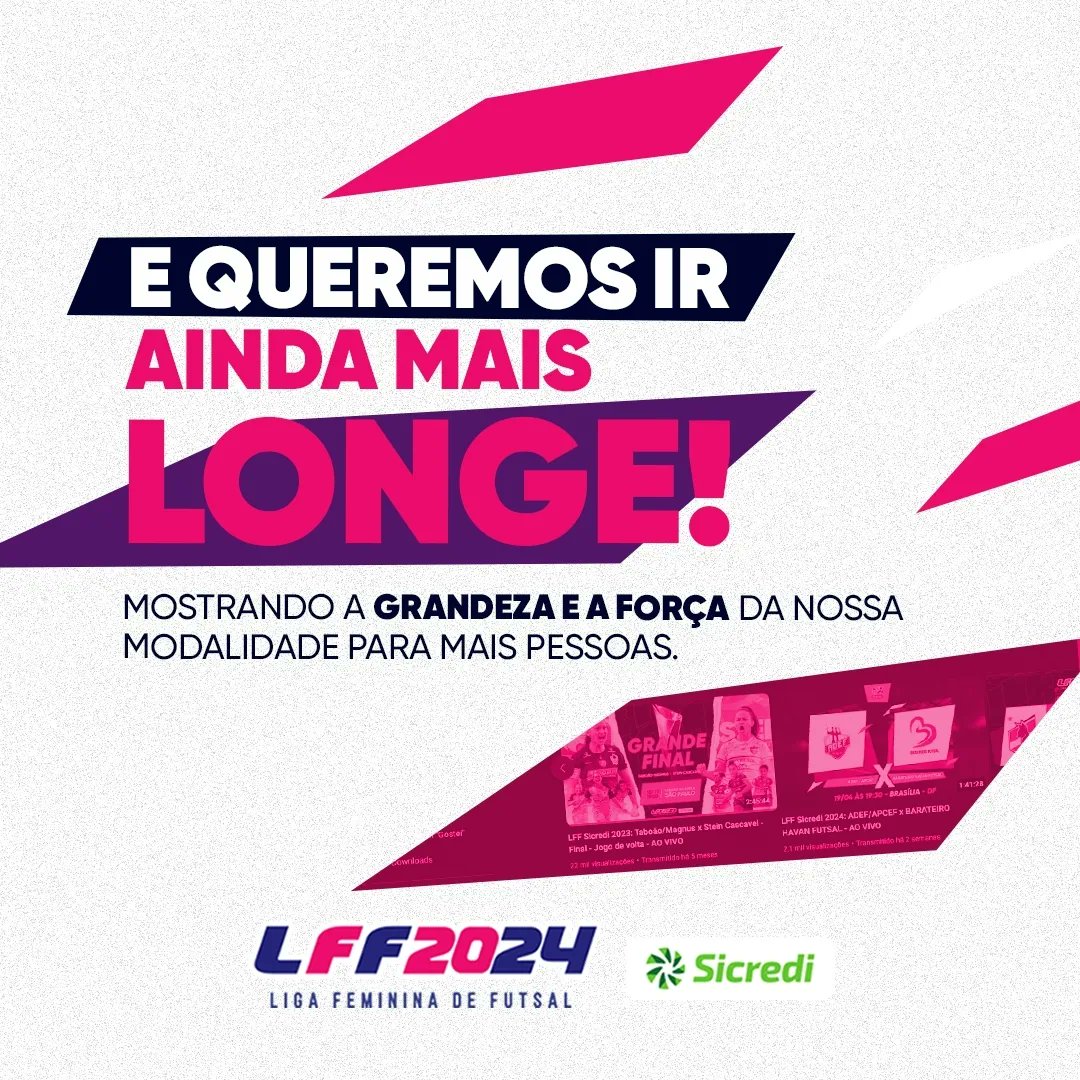 LigaLff's tweet photo. Nossa meta é continuar fortalecendo o futsal feminino!
Seguimos juntos! 💜💜
#lffoficial #lffsicreci2024 #futsalfeminino #futsaldelas #euamofutsalfeminino https://t.co/z1JAksoEdv