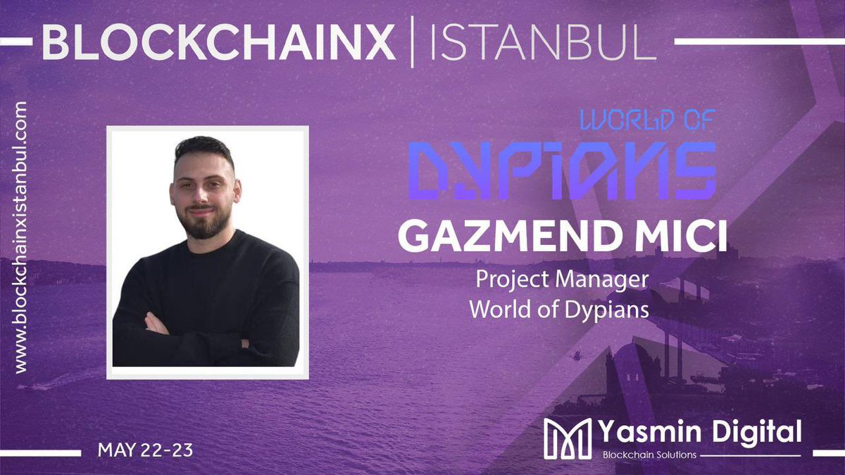 🎯 @worldofdypians Project Manager Gazmend Mici (@MiiciiG) will be speaking at BlockchainX Istanbul.🎤 🎮 Discover how their unique gameplay and endless exploration possibilities are setting new standards in the gaming industry. 🎟️ Book your ticket now! blockchainxistanbul.com/#ticket