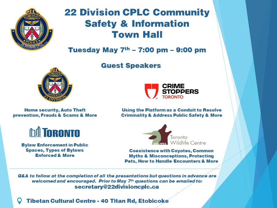 I continue to work hard to ensure that the federal government does all it alongside other levels of government to make our community as safe as possible. 22 Division CPLC is holding this town hall on the topic of community safety so I am sharing this in case any of you would