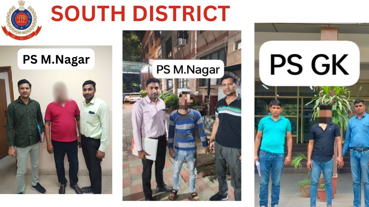 DCPSouthDelhi's tweet image. “Capturing proclaimed offenders is pivotal in upholding the rule of law and ensuring public safety.”

Excellent work by PS Greater Kailash &amp;amp; PS Malviya Nagar in apprehending 03 proclaimed offenders. 

#PoliceWork 
#CommunitySafety 
#TeamEffort