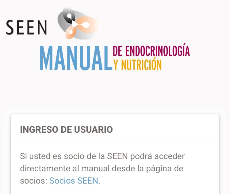 🔊🔊 Nuevos residentes de #Endocrinología y #Nutrición! Imprescindible Manual de la @sociedadSEEN 📕 manual.seen.es/login