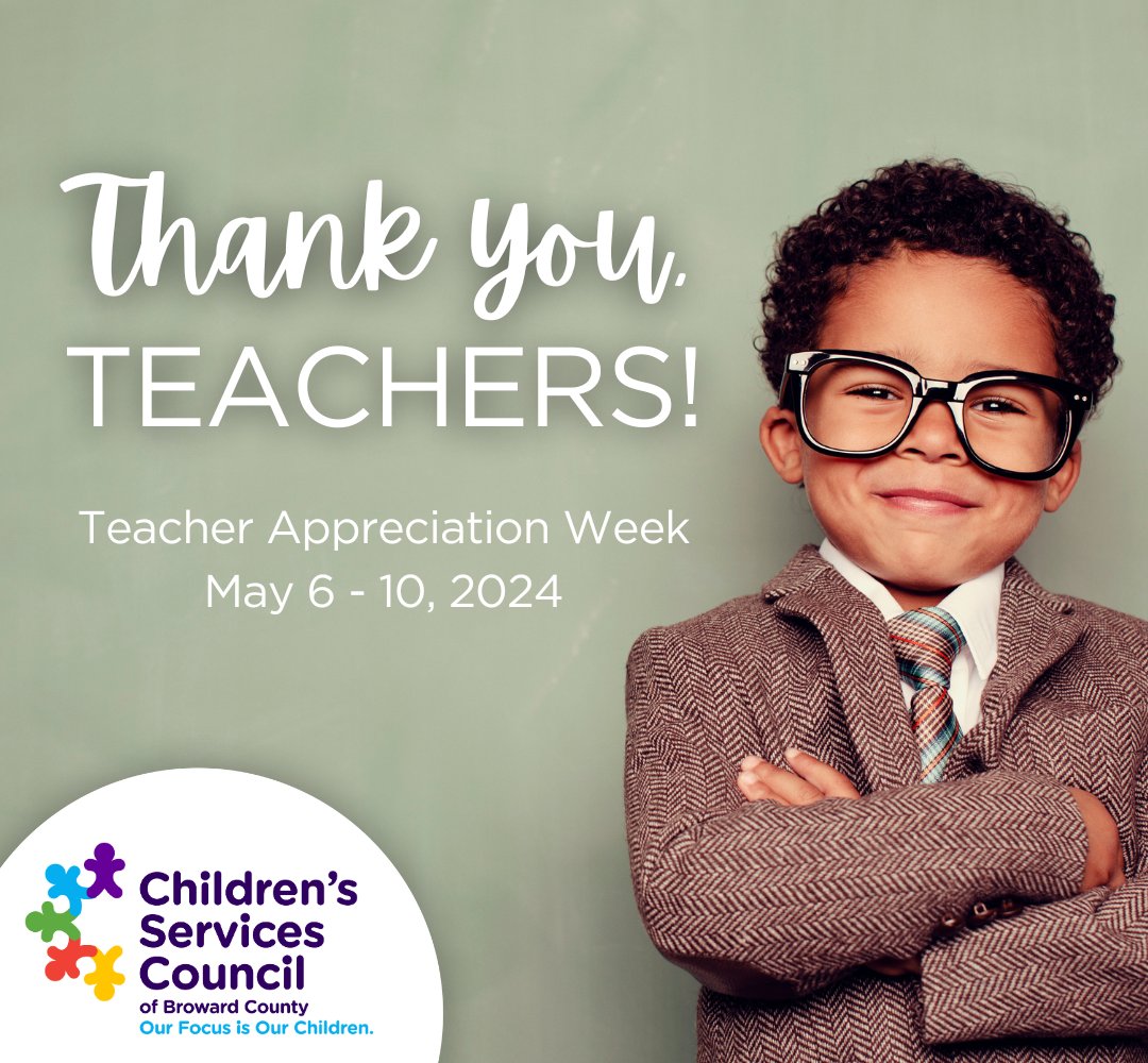 Happy Teacher Appreciation Day! 🎉 Today, and every day, we celebrate the amazing teachers who shape young minds in Broward County and beyond. Thank you for your dedication and commitment! You are true heroes! 📚 
#TeacherAppreciationDay #ThankYouTeachers