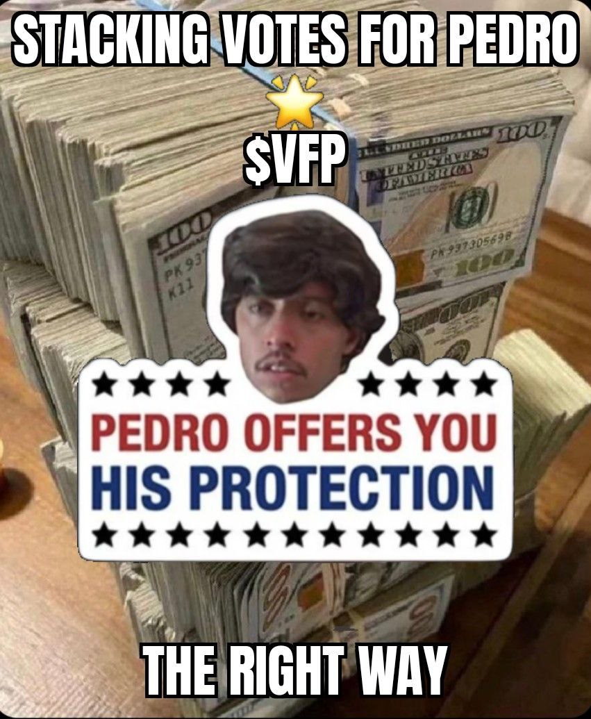 @BarbaraInu1 @Zetroc0827 VOTE FOR PEDRO AND Life will just keep getting better and better - Stack $VFP for life changing wealth #vfp #SolanaMemecoin #2024bullrun @CRPonBase @whale_alert