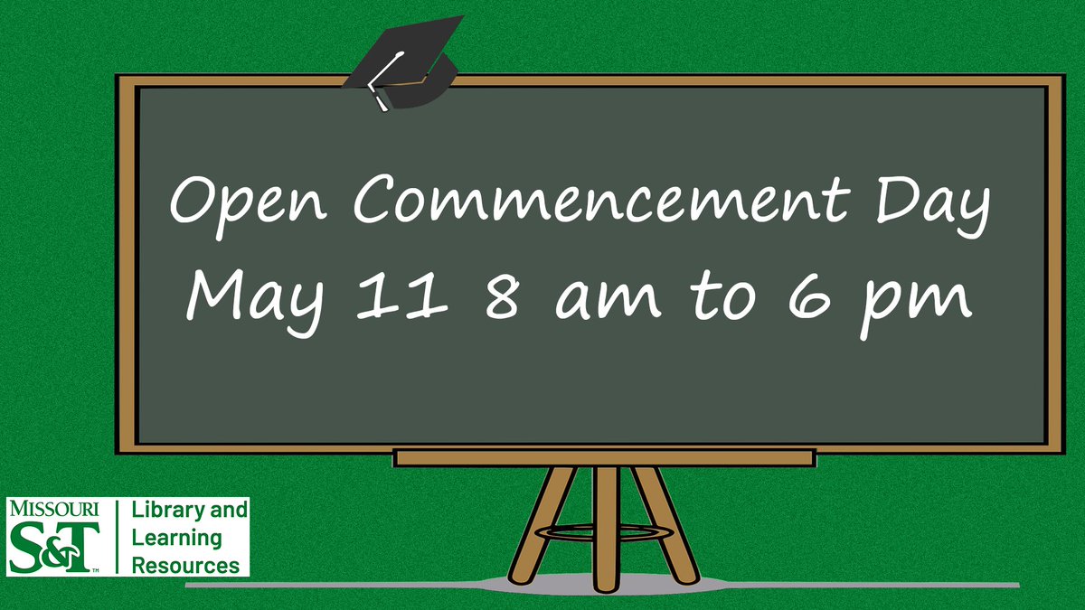 We are going to be open on Commencement Day. #sandtlibrary #commencement #photoop